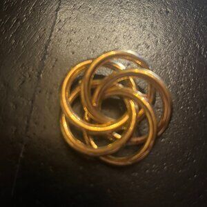 Vintage Napier Goldtone Linked Circle Brooch